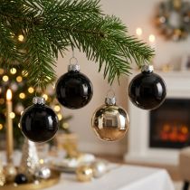 Artikel Exklusive Mini-Schwarze Christbaumkugeln aus Glas im 9er Set 30mm