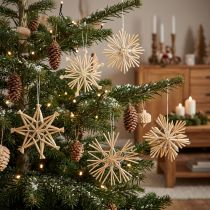 Artikel Handgemachte Strohsterne 8cm - Traditioneller Weihnachtsbaumschmuck - Set mit 12 Deko-Sternen