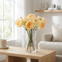 Artikel Ranunkelzweig künstlich Orange 32 cm, 5 Stück – Deko für Vasen und Arrangements