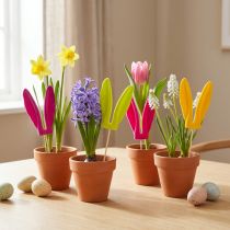 Artikel Hasenohren Blumenstecker aus Kunststoff auf Holzstab 31cm für Frühlingsdekoration