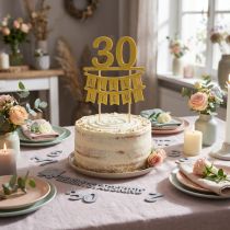 Artikel Tischdeko Geburtstag Kuchentopper Streudeko aus Filz Grün Grau 2St