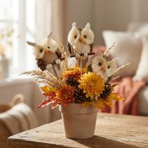 Artikel Eulen Deko Blumenstecker Herbstdeko Natur Ø4cm H8cm 4St