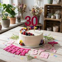Artikel Tischdeko Geburtstag Kuchentopper Streudeko aus Filz Rosa Pink 2St