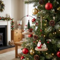 Artikel Dekohänger Weihnachtsmann Schneemann Stern H13cm 2St