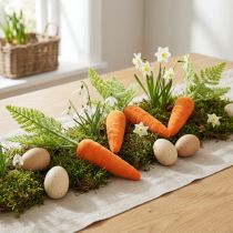 Artikel Karotten-Deko beflockt: Frühlingshafte Möhren mit Laub, 8 Stück