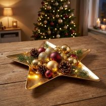 Artikel Weihnachtlicher Deko Stern-Teller Gold Kunststoff Ø31cm