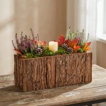 Artikel Pflanzkasten Holz Blumenkasten Pinienrinde 27×10cm Dekoration Natur