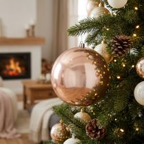 Artikel Bruchfeste Weihnachtskugel Roségold aus Kunststoff Ø14cm für elegante Dekoration