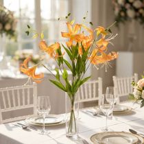 Artikel Künstliche Lilien 4er-Set – Realistische orangefarbene Kunstblumen für Hochzeitsdekorationen und Events 77cm