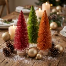 Artikel Künstlicher Tannenbaum Set 31cm 3-teilig Grün Rot Orange Innenbereich