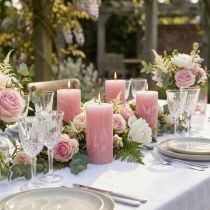 Artikel Selbstlöschende Durchgefärbte Rustic Kerzen Rosa 60×110mm 4er Set