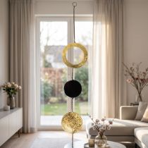 Artikel Metall Hängedekoration Kreise und Ringe 80cm für Fensterdekoration