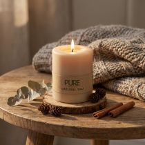 Artikel PURE Stumpenkerze Beige Wenzel Kerzen Hellbraun 90/70mm