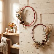 Artikel Dekoring Ring Jute Deko Loop Rot Dunkelrot Ø30cm 4St