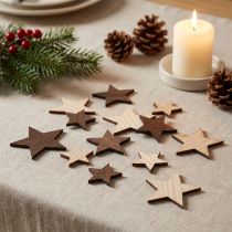 Artikel Deko Sterne Weihnachten Natur Braun Ø3,5–5,5cm 48er-Set für festliche Stimmung