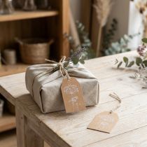 Artikel Geschenkanhänger Papier Braun Blumen 8×5cm 24 St