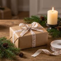 Artikel Weihnachtsband Rentiere Creme Rot 15mm 18m Dekoration Geschenkband