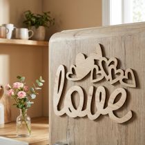 Artikel Herzen „Love“ Holzdeko Natur mit Magnet Dekoschild 20,5/25cm 6St