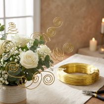 Artikel Basteldraht Gold Ø2mm 60m Aluminiumdraht für Deko, Schmuck, Floristik, Kreativprojekte