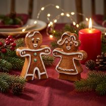 Artikel Keramik Weihnachtsdeko Lebkuchenfrau und -mann Set 7cm 6er Pack
