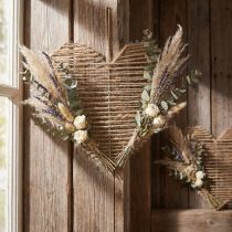 Artikel Herz Jute Natur Für Trockenblumen 35cm 4St