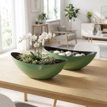Artikel Moderne Grüne Halbmond-Schale aus Kunststoff 39 cm – Vielseitig einsetzbar für Deko – 2St
