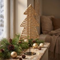 Artikel Deko Tannenbaum Metall Raffia Natur Schwarz 21x11,5x45cm