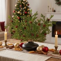 Artikel Künstliche Kiefernzweige mit Zapfen 48cm – Weihnachtsdeko, Nadelzweige 3St, Grün