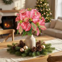 Artikel Weihnachtsstern Rot-Rosa 53cm künstliche Pflanze - Festliche Deko-Blume Winter