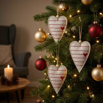 Artikel Beige Filzherzen Weihnachtsdeko - Naturlook Weihnachtsschmuck Herzform 8,5×12cm 6 Stück