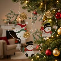 Artikel Weihnachtsanhänger Schneemann Deko Ring Metall Ø14cm 3St
