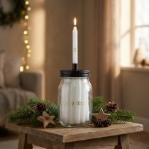Artikel Adventskalender Kerzenhalter auf Glas mit 24 Kerzen - Weihnachtsdeko für eine stimmungsvolle Atmosphäre - Ideal für Floristen