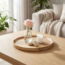 Artikel Dekotablett aus Akazienholz Ø20cm - Natur Holz Dekoration