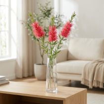 Artikel Künstliche Blumen Rot Karminrote Zylinderputzer 70cm 3St Deko-Blüten