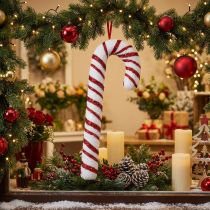 Artikel Deko Zuckerstange Weihnachten Schaufensterdekoration Rot Weiß Gestreift H51,5cm