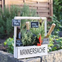 Artikel Holzkiste mit Griff „Männersache“ Pflanzkasten 30×9×10cm