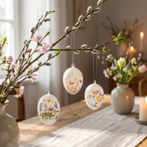 Artikel Hochwertige Osterdeko Ostereier mit Blumenmotiven 6cm 6er-Set Frühling