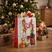 Artikel Geschenktüte Weihnachten 8cm x 18cm H24cm 2er-Set