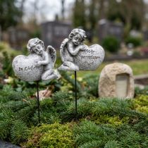 Artikel Dekostecker Engel mit Herz und Spruch Grabschmuck 5cm 6St