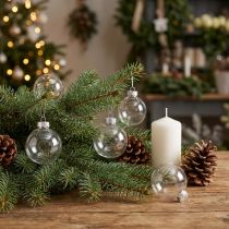 Artikel Mini Weihnachtskugeln Glas Transparent Retro-Look Ø3cm 22er Set