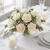 Artikel Foamrosen Creme Schaumrosen Kunstrosen Ø6cm 27 Stück für Event-Dekoration