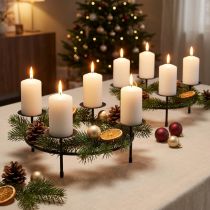 Artikel Kerzenständer für 4 Kerzen Schwarz Metall Tischdeko Ø23,5cm 2St
