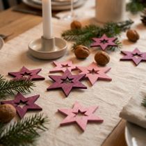 Artikel Holzsterne Deko Streudeko Weihnachten Lila H4cm 72 St