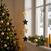 Artikel Weihnachtsdeko Stern Anhänger Gold Schwarz 5 Sterne 78cm