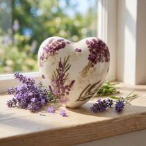 Artikel Herz Deko Keramik Deko Lavendel Vintage Steingut 10,5cm