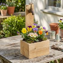 Artikel Pflanzkasten Holz Brunnen Trog Optik Natur Rost Deko
