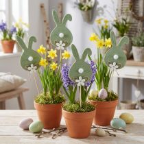 Artikel Filz-Osterhase Deko-Stecker Holz Frühlingsdeko 12cm 12er Set