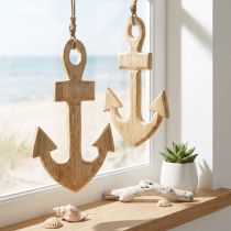 Artikel Anker Deko Hänger Holz Jute Natur Maritim 15x25cm 2er Set