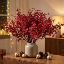 Artikel Roter Eukalyptusbusch 28cm – 3er Set Kunstpflanzen für Dekorationsprofis