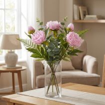 Artikel Rosa Pfingstrose Kunstblume mit langem Stiel 70cm 3er-Set für Dekoration